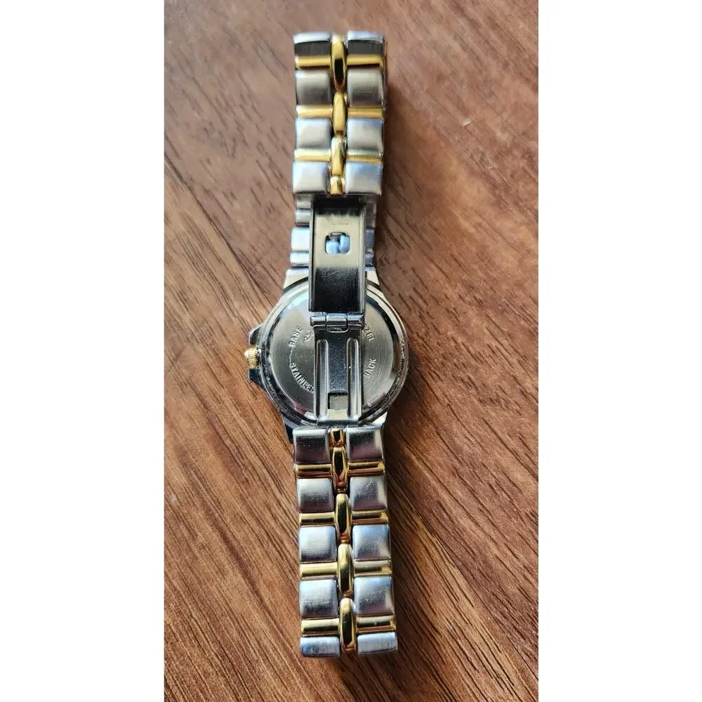 Womens Precision Gruen Watch 25mm Silver Gold tone Crystals - Picture 2 of 4